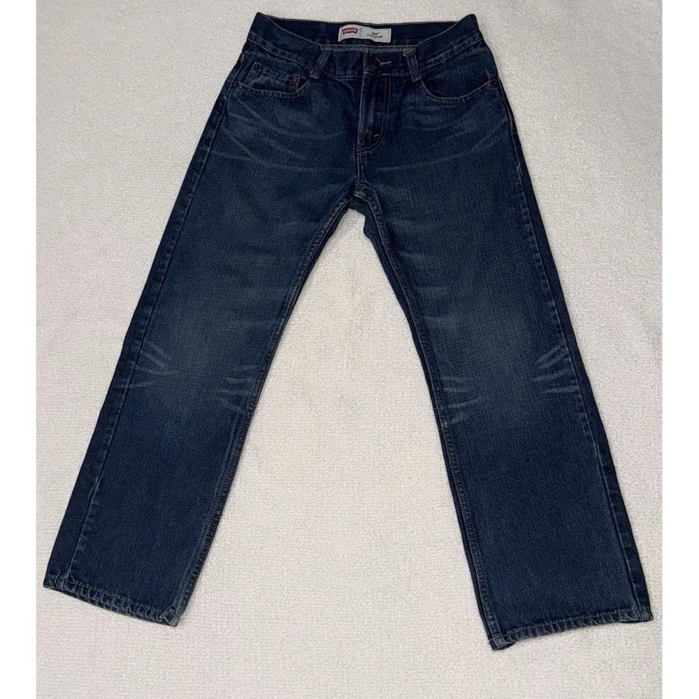 Levi's 505 Womens 12 Straight Jeans Dark Blue Wash Denim